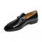 Duca Di Matiste "Vasto" Black Genuine Italian Calf Leather Loafers.